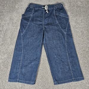 Completo Club Wide Leg Denim Pants Womens XL Pull On Blue Oversized Jeans